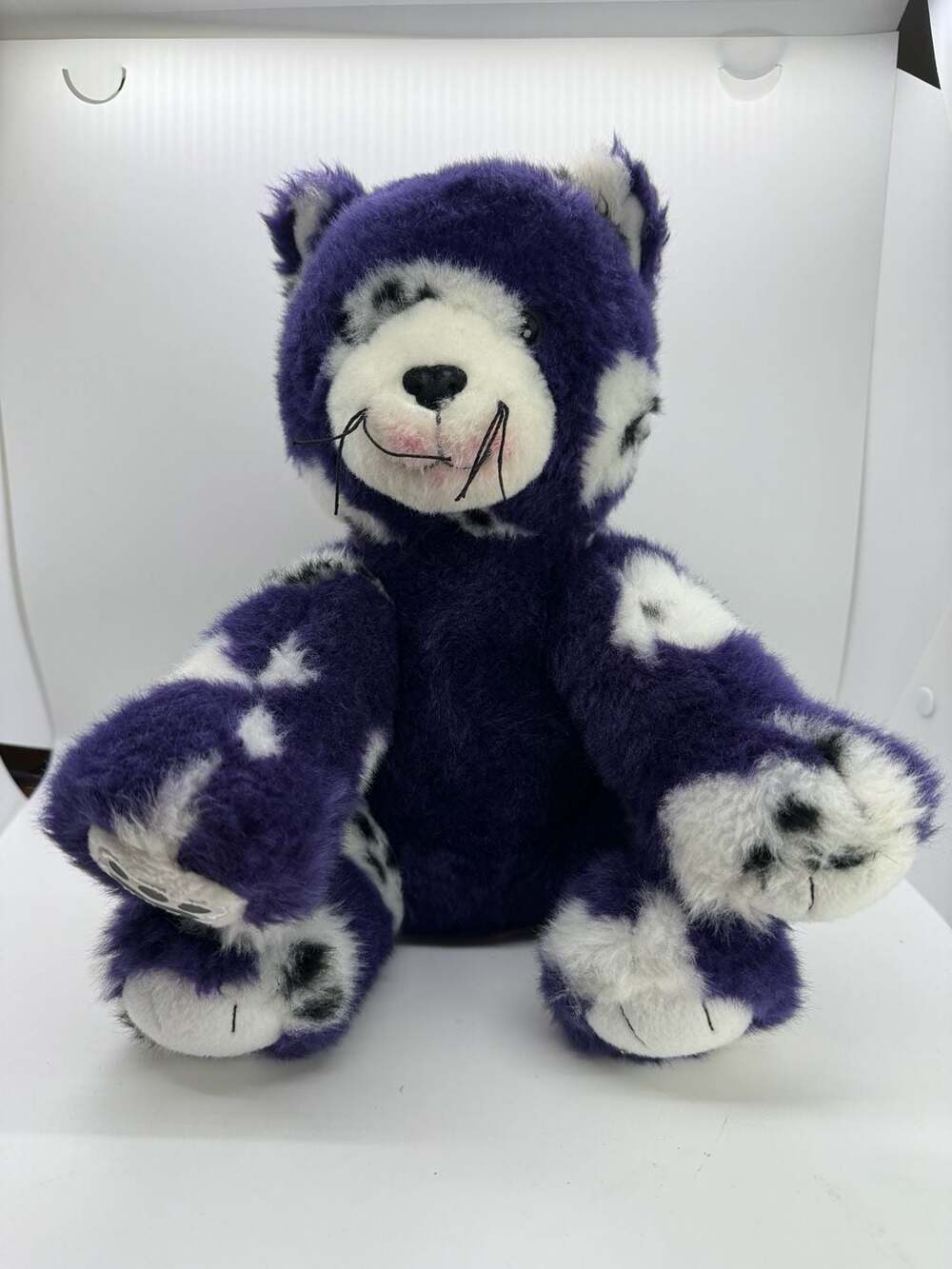 Build-A-Bear Spooky Kitty Purple and White Ghost Cat Halloween Plush Stuffed